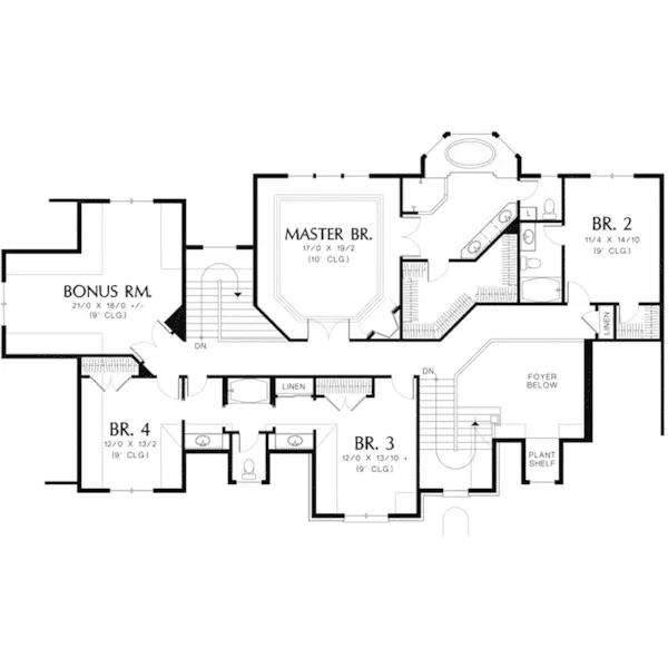 Craftsman House Plan Second Floor - Quince Orchard European Home 011S-0061 - Shop House Plans and More