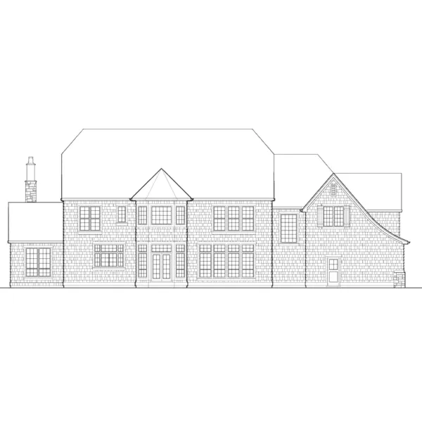 Craftsman House Plan Rear Elevation - Quince Orchard European Home 011S-0061 - Shop House Plans and More