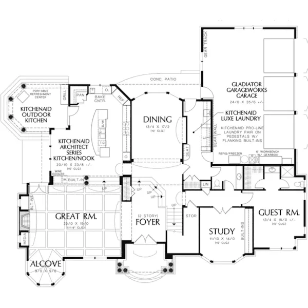 Cape Cod & New England House Plan First Floor - Freiburg Manor Luxury Home 011S-0062 - Search House Plans and More