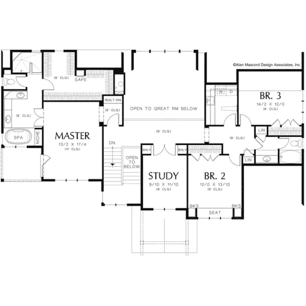 Contemporary House Plan Second Floor - Yukon Harbor Vacation Home 011S-0066 - Shop House Plans and More