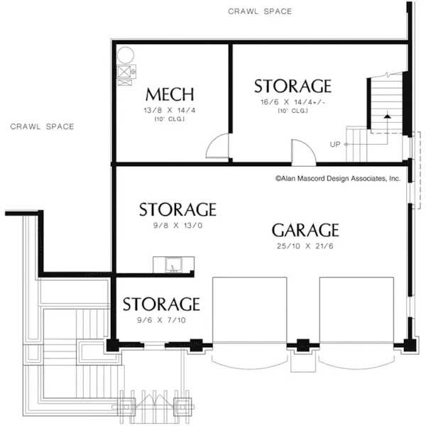 Contemporary House Plan Lower Level Floor - Yukon Harbor Vacation Home 011S-0066 - Shop House Plans and More