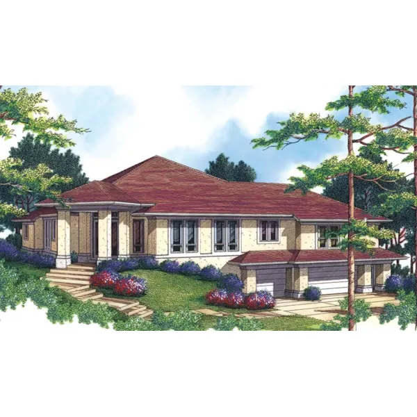 Modern House Plan Front of Home - Simms Hollow Luxury Home 011S-0068 - Shop House Plans and More