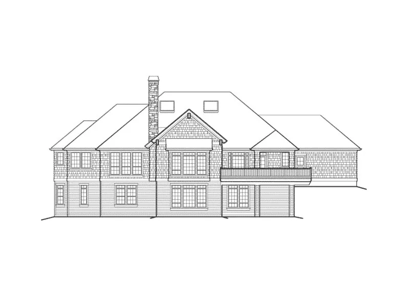 Arts & Crafts House Plan Rear Elevation - Silver Creek Craftsman Home 011S-0069 - Shop House Plans and More