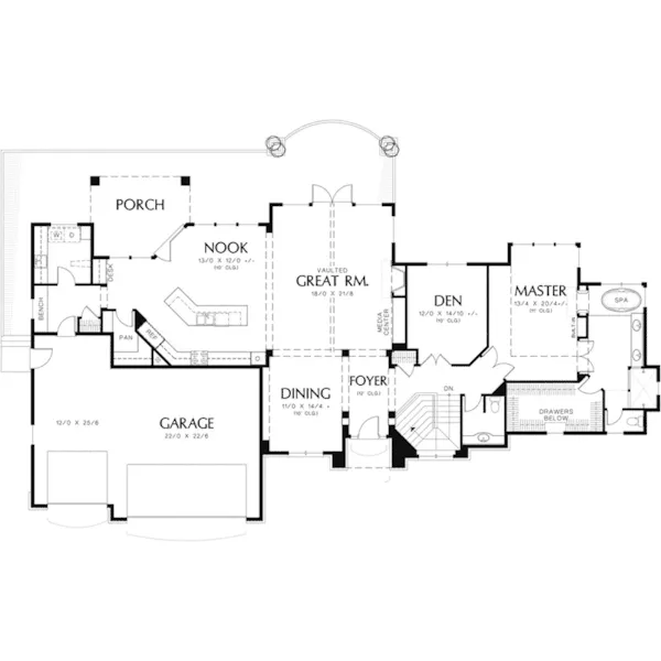 Rustic House Plan First Floor - Perdana Luxury Home 011S-0070 - Shop House Plans and More