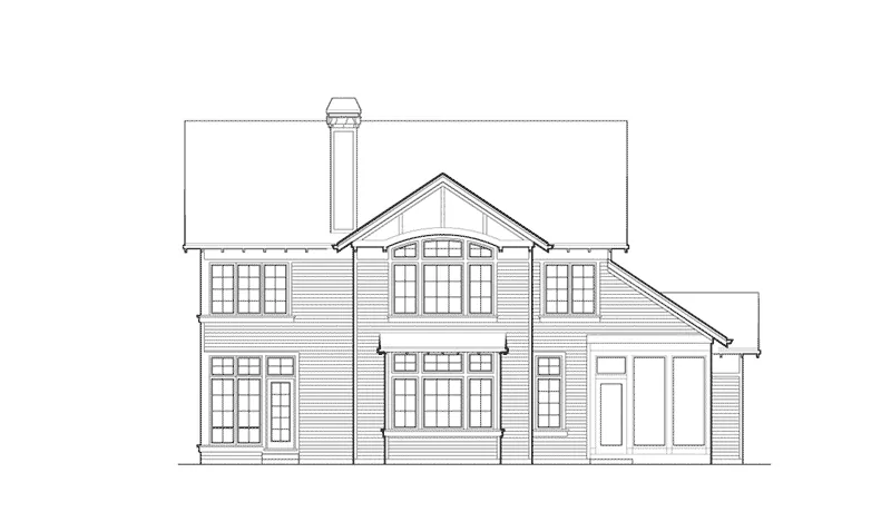 Luxury House Plan Rear Elevation - Napier Lane Craftsman Home 011S-0072 - Shop House Plans and More