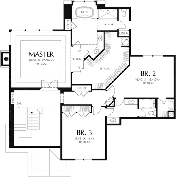 Rustic House Plan Second Floor - Canterra Traditional Home 011S-0074 - Shop House Plans and More