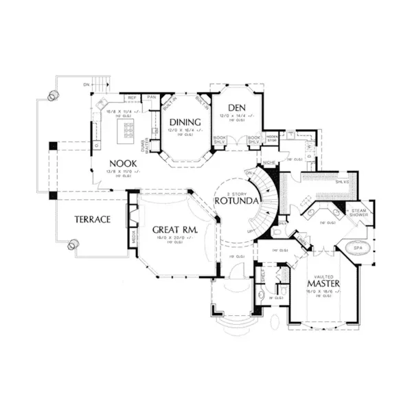 Luxury House Plan First Floor - Blairwood Oak Luxury Home 011S-0078 - Shop House Plans and More