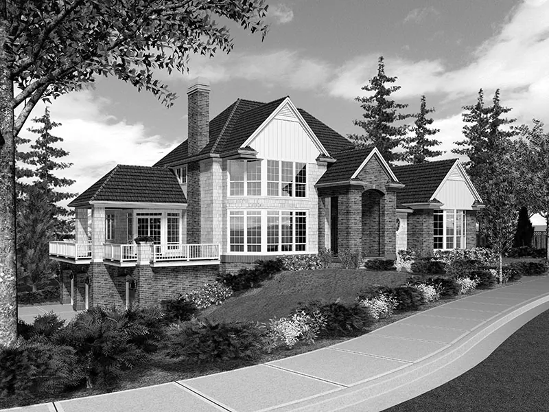 Traditional House Plan Front Image of House - Blairwood Oak Luxury Home 011S-0078 - Shop House Plans and More