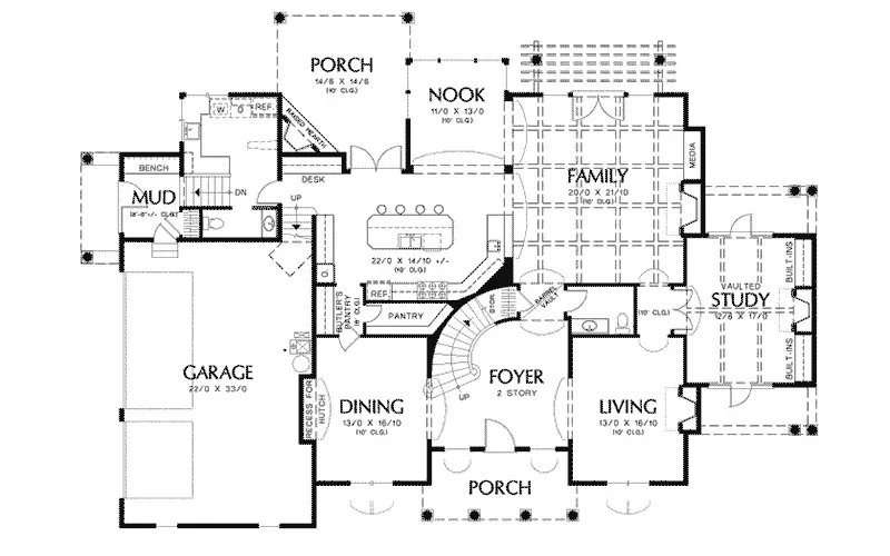 Country French House Plan First Floor - Carmella European Luxury Home 011S-0079 - Shop House Plans and More
