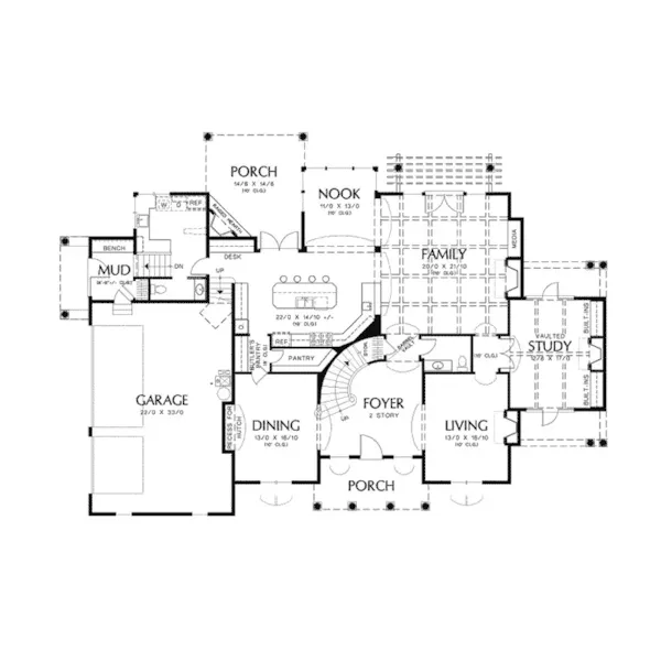 Country French House Plan First Floor - Carmella European Luxury Home 011S-0079 - Shop House Plans and More