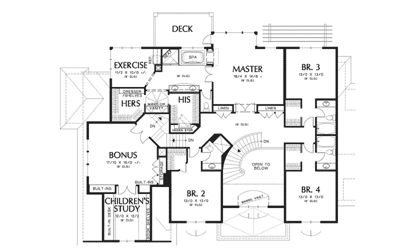 Luxury House Plan Second Floor - Carmella European Luxury Home 011S-0079 - Shop House Plans and More