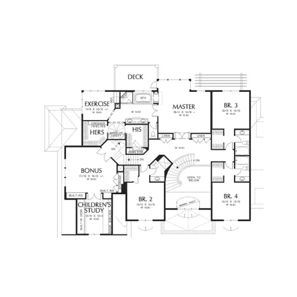 Country French House Plan Second Floor - Carmella European Luxury Home 011S-0079 - Shop House Plans and More