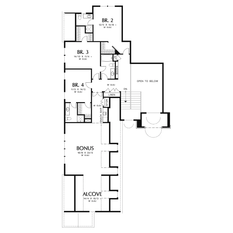 Shingle House Plan Second Floor - Duxbury Creek Luxury Home 011S-0080 - Shop House Plans and More