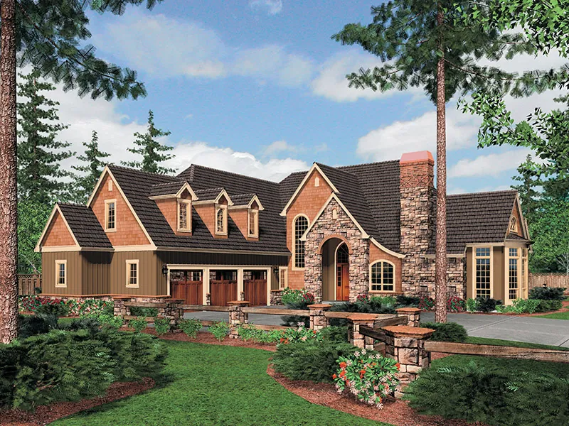 Rustic House Plan Front Image - Duxbury Creek Luxury Home 011S-0080 - Shop House Plans and More