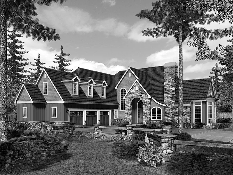 Shingle House Plan Front Image of House - Duxbury Creek Luxury Home 011S-0080 - Shop House Plans and More