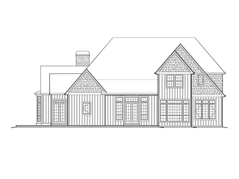 Shingle House Plan Rear Elevation - Duxbury Creek Luxury Home 011S-0080 - Shop House Plans and More