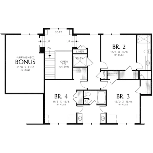 Rustic House Plan Second Floor - Jenson Point Luxury Home 011S-0083 - Shop House Plans and More