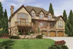 Mountain House Plan Front Image - Jenson Point Luxury Home 011S-0083 - Shop House Plans and More