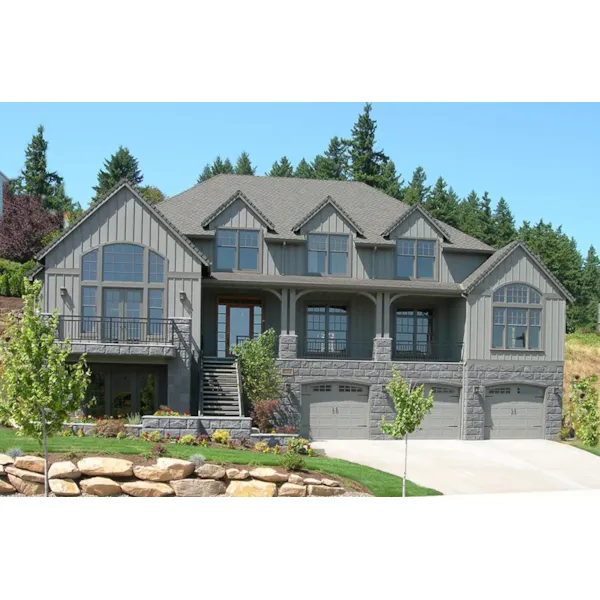 Rustic House Plan Front of Home - Jenson Point Luxury Home 011S-0083 - Shop House Plans and More