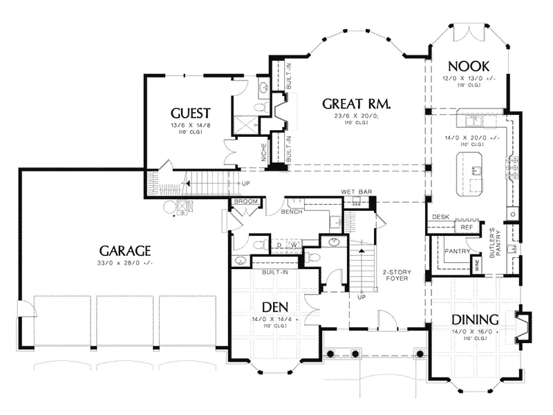 Traditional House Plan First Floor - Lampton Place Luxury Home 011S-0084 - Shop House Plans and More
