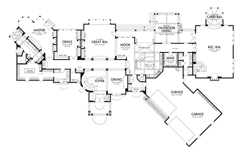 European House Plan First Floor - Landershire Luxury Home 011S-0086 - Shop House Plans and More