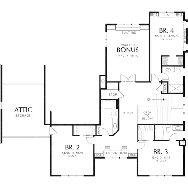 Traditional House Plan Second Floor - Patterson Pier Luxury Craftsman Home 011S-0087 - Shop House Plans and More