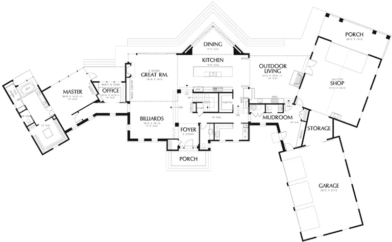 Modern House Plan First Floor - Perdana Luxury Modern Home 011S-0090 - Shop House Plans and More
