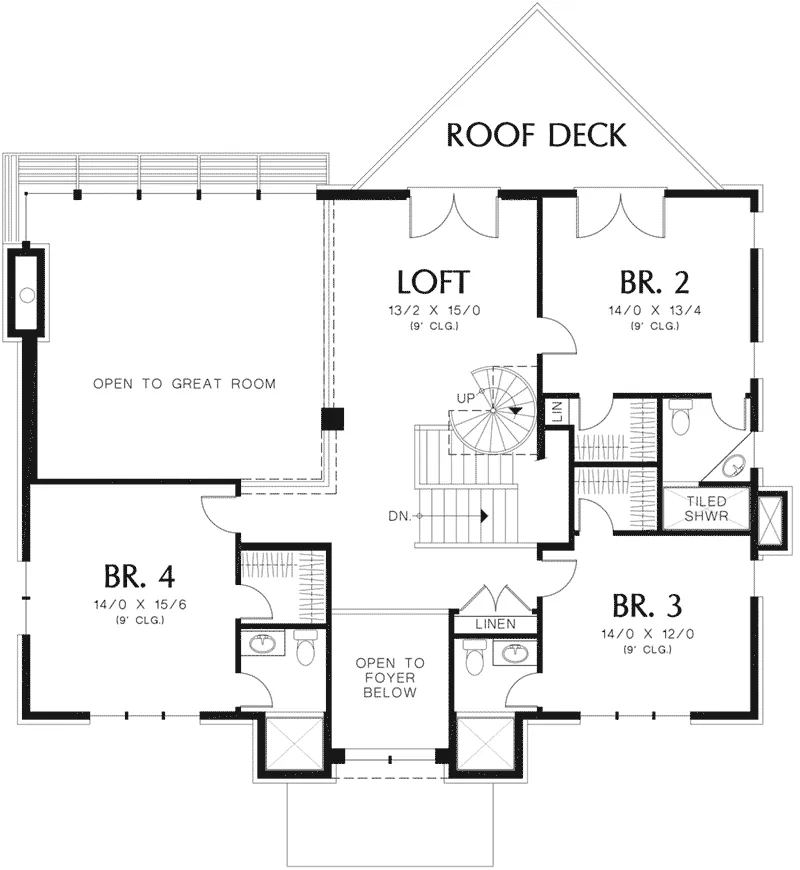 Santa Fe House Plan Second Floor - Perdana Luxury Modern Home 011S-0090 - Shop House Plans and More
