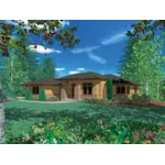 Contemporary House Plan Front of House 011S-0093