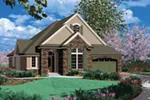 Ranch House Plan Front of Home - Longfellow Luxury Home 011S-0094 - Shop House Plans and More