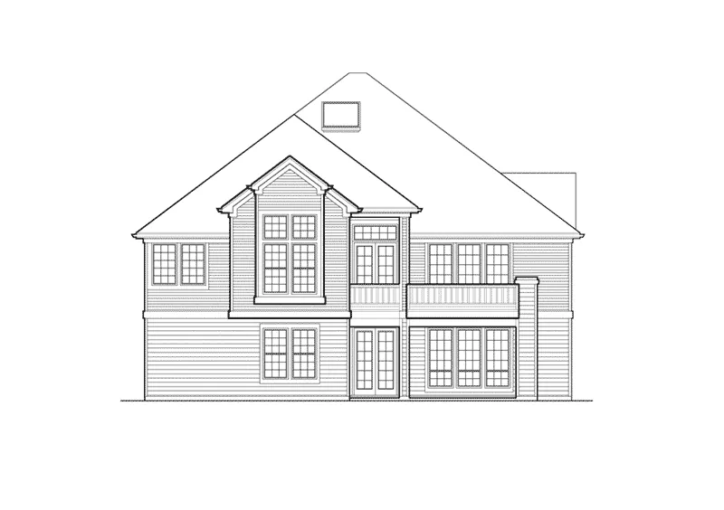 Ranch House Plan Rear Elevation - Longfellow Luxury Home 011S-0094 - Shop House Plans and More
