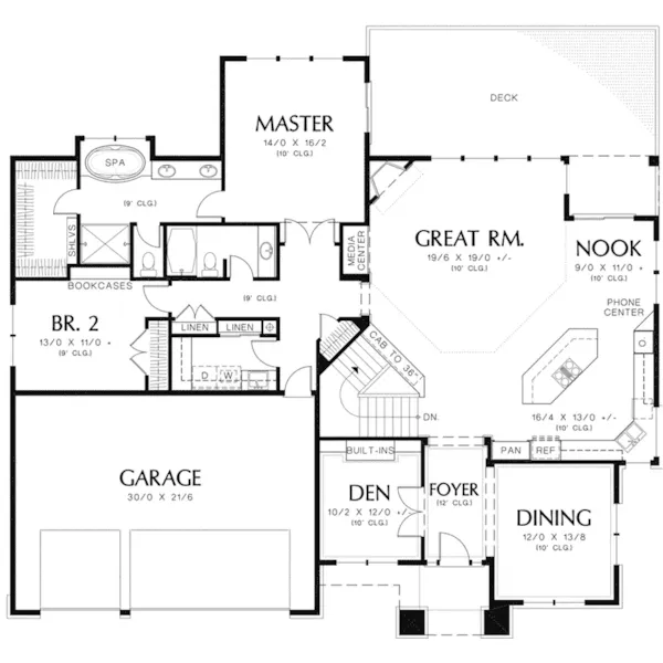 Sunbelt House Plan First Floor - Indianboro Luxury Home 011S-0096 - Shop House Plans and More