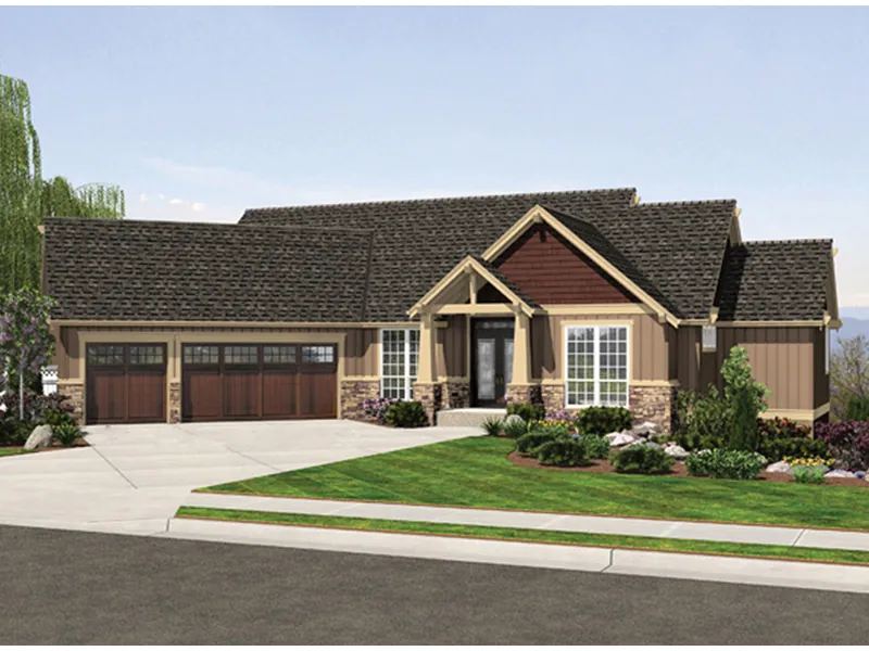 Mountain House Plan Front Image - Inland Point Luxury Home 011S-0097 - Shop House Plans and More