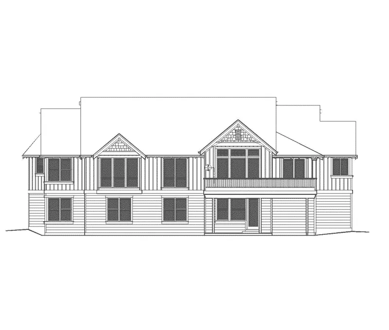 Arts & Crafts House Plan Rear Elevation - Inland Point Luxury Home 011S-0097 - Shop House Plans and More