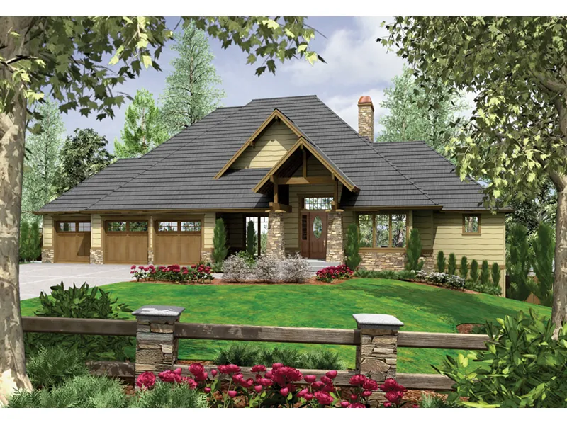 Craftsman House Plan Front Image - Leon Peak Craftsman Home 011S-0098 - Shop House Plans and More