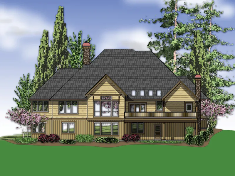 Mountain House Plan Color Image of House - Leon Peak Craftsman Home 011S-0098 - Shop House Plans and More
