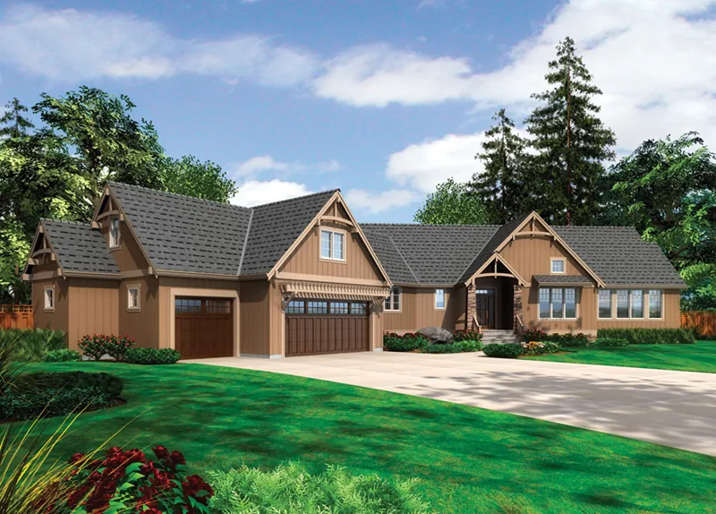 Country House Plan Front of Home - Monaco Manor Luxury Home 011S-0099 - Shop House Plans and More