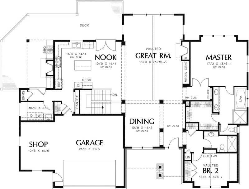 Craftsman House Plan First Floor - Prichard Place Luxury Craftsman Home 011S-0100 - Shop House Plans and More