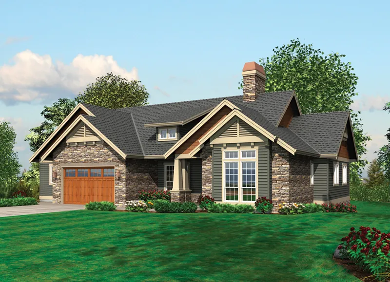 Craftsman House Plan Front of Home - Prichard Place Luxury Craftsman Home 011S-0100 - Shop House Plans and More