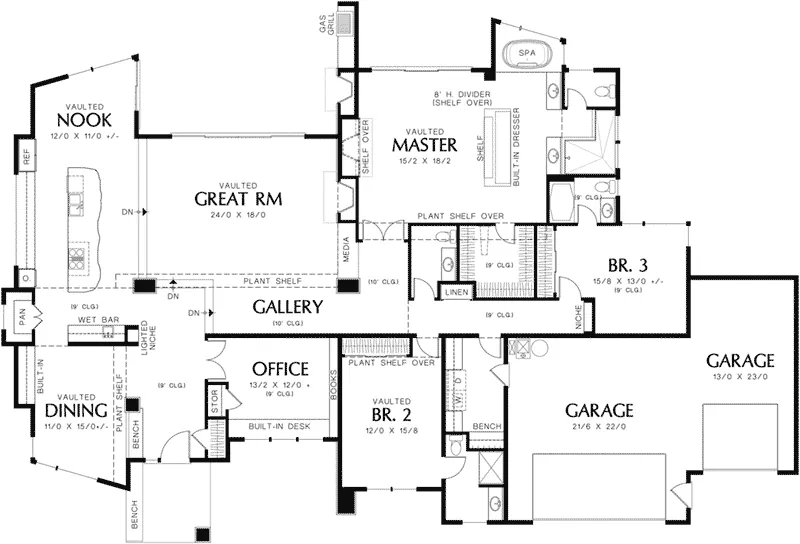 Luxury House Plan First Floor - Pello Prairie Style Home 011S-0101 - Shop House Plans and More