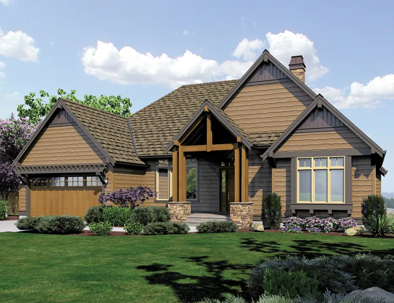 Country House Plan Front of Home - Pleasant Prairie Craftsman Home 011S-0102 - Shop House Plans and More