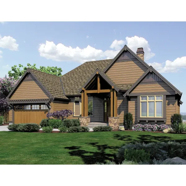 Country House Plan Front of Home - Pleasant Prairie Craftsman Home 011S-0102 - Shop House Plans and More