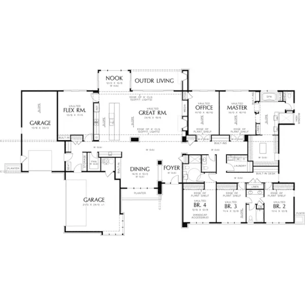 Rustic House Plan First Floor - Weltz Modern Luxury Home 011S-0104 - Shop House Plans and More