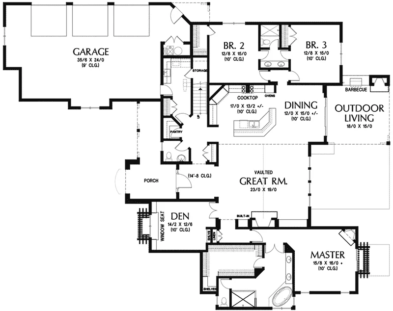 Luxury House Plan First Floor - Port Orleans European Home 011S-0105 - Shop House Plans and More