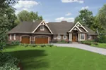 Ranch House Plan Front of House 011S-0107