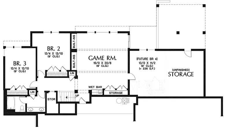 Ranch House Plan Lower Level Floor - Sherberg Luxury Home 011S-0110 - Shop House Plans and More
