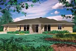 Ranch House Plan Front of Home - Shell Creek Sunbelt Home 011S-0111 - Shop House Plans and More