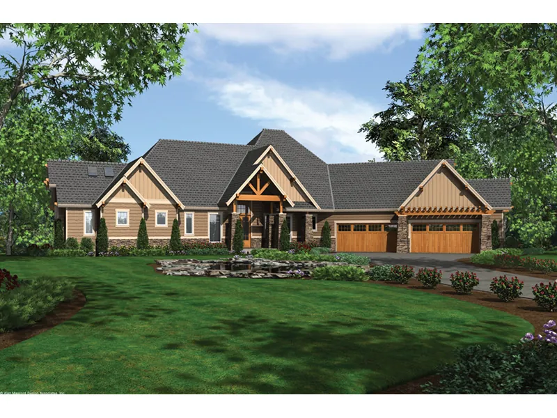 Country House Plan Front Image - Knotty Pine Luxury Home 011S-0112 - Search House Plans and More