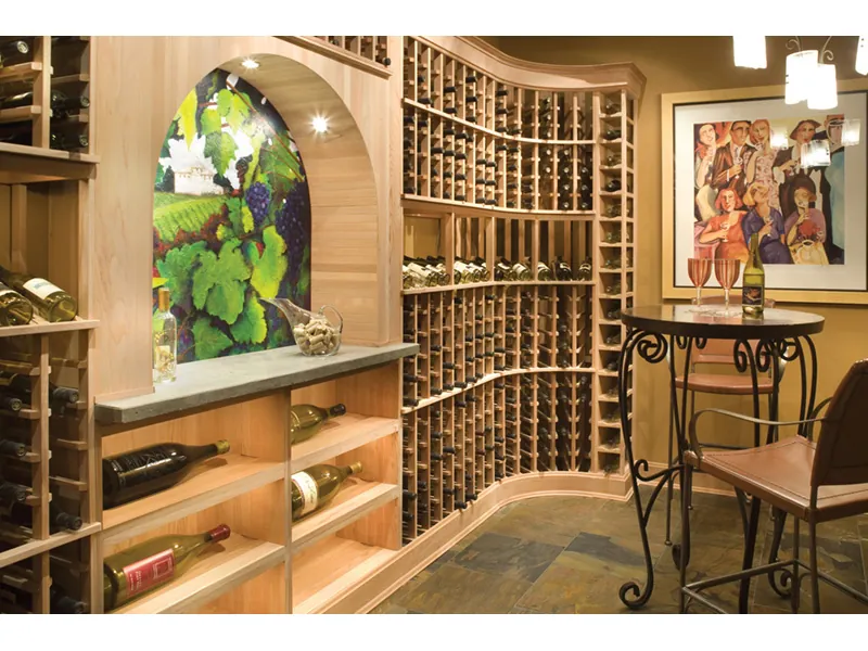 Country House Plan Wine Cellar Photo - Knotty Pine Luxury Home 011S-0112 - Search House Plans and More