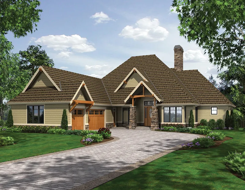 Country House Plan Front of Home - Shepard Cove Craftsman Home 011S-0113 - Shop House Plans and More